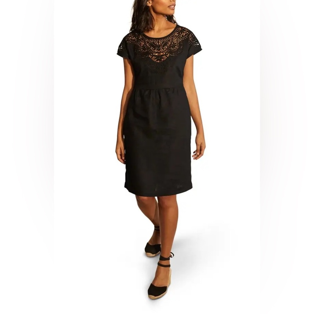 Boden Black Lace Detail Dress
